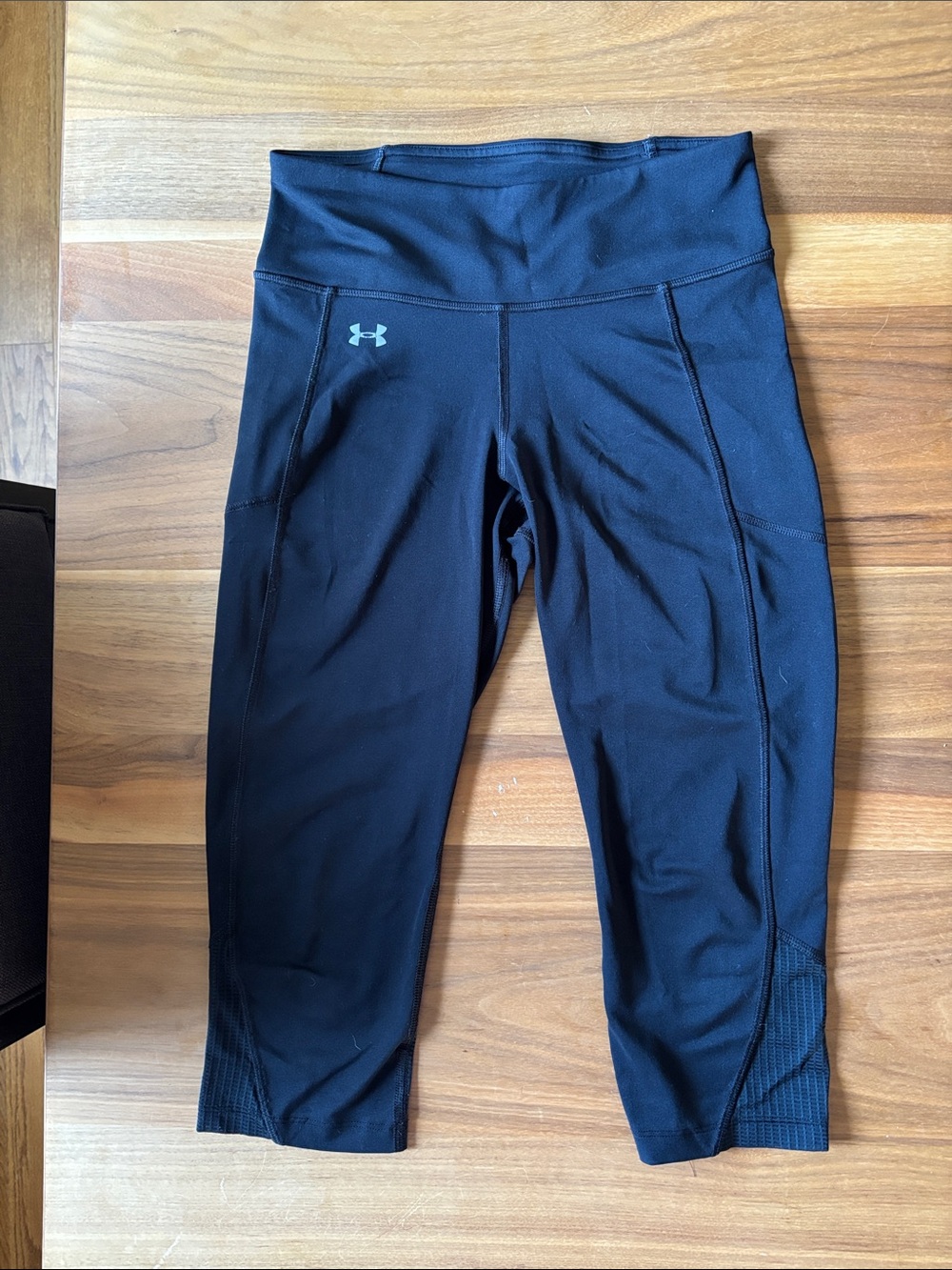 Under Armour Black Capri Leggings with Reflective Logo